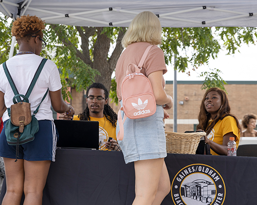 Students at campus event.